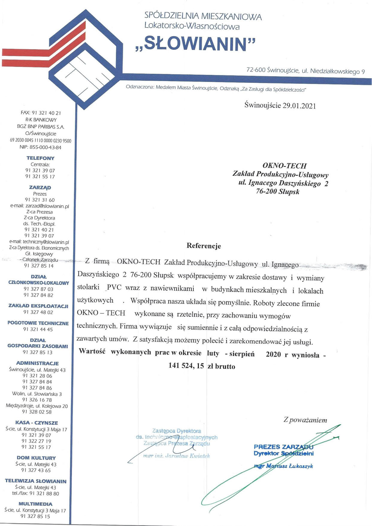Referencje Słowianin PCV Aluminium 2020_1